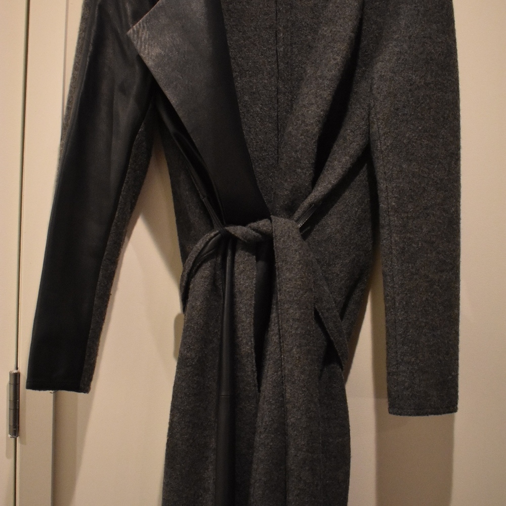 Lafayette 148, 1/2 wool 1/2 leather coat